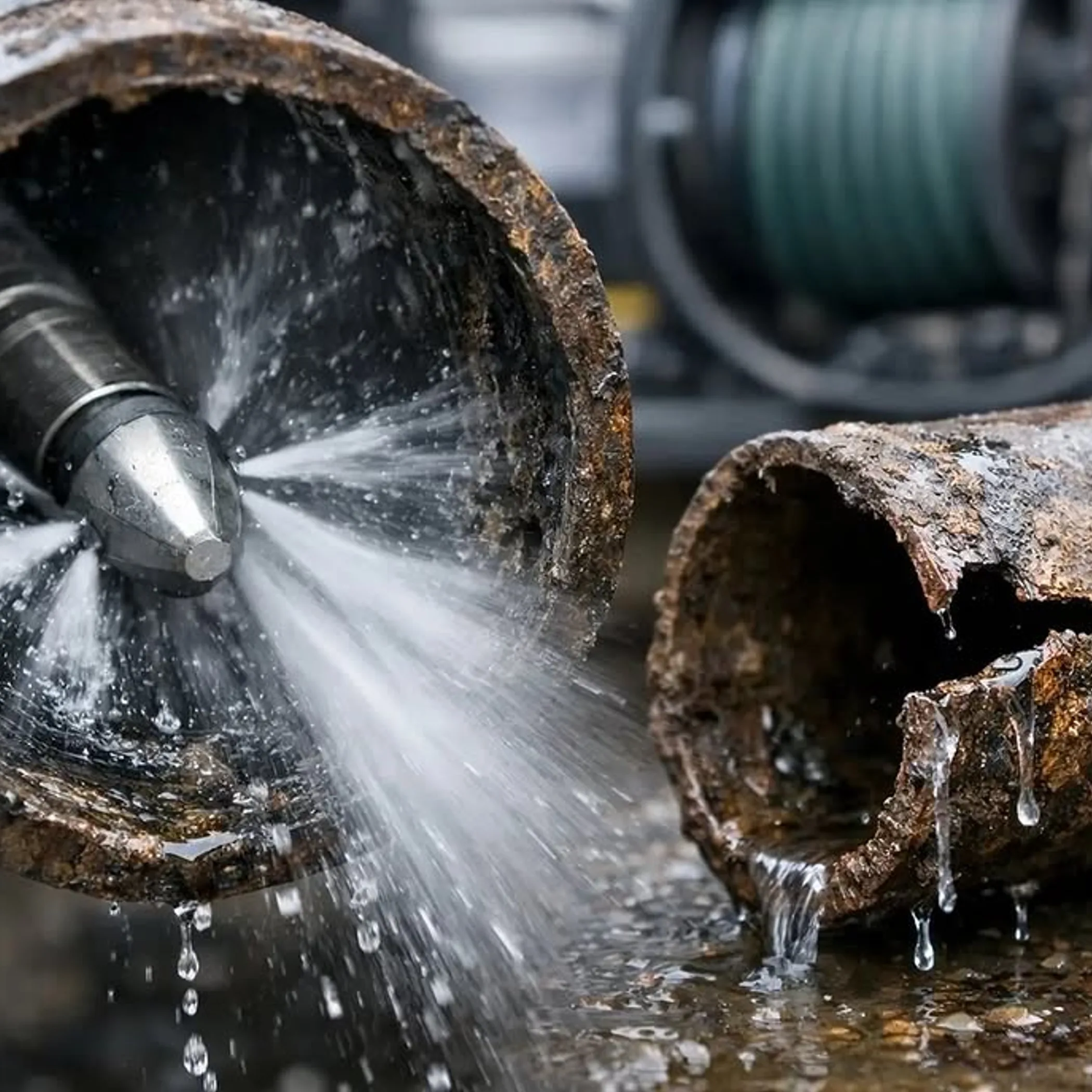 professional jetting clears corroded blocked pipes