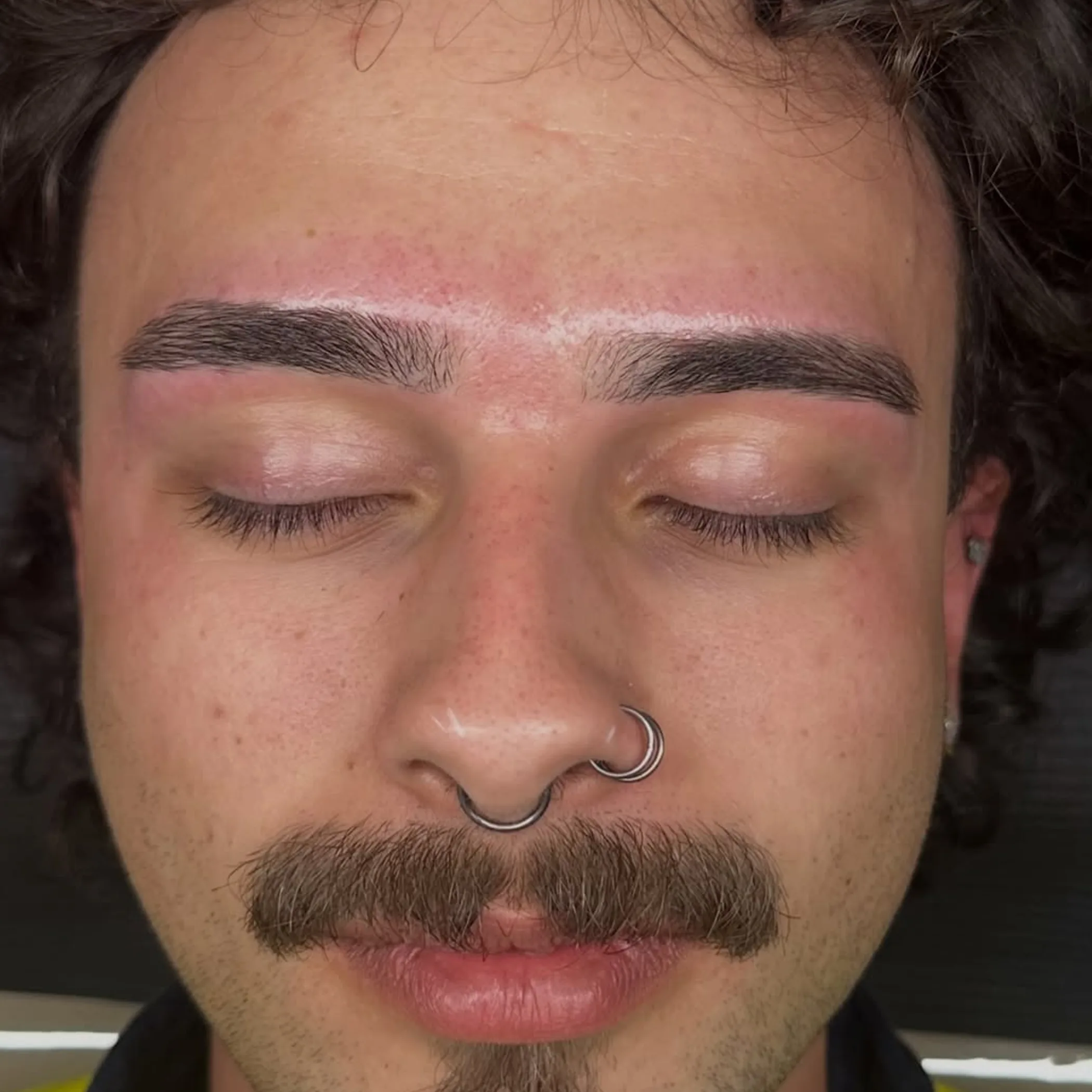 man's eyebrows close-up