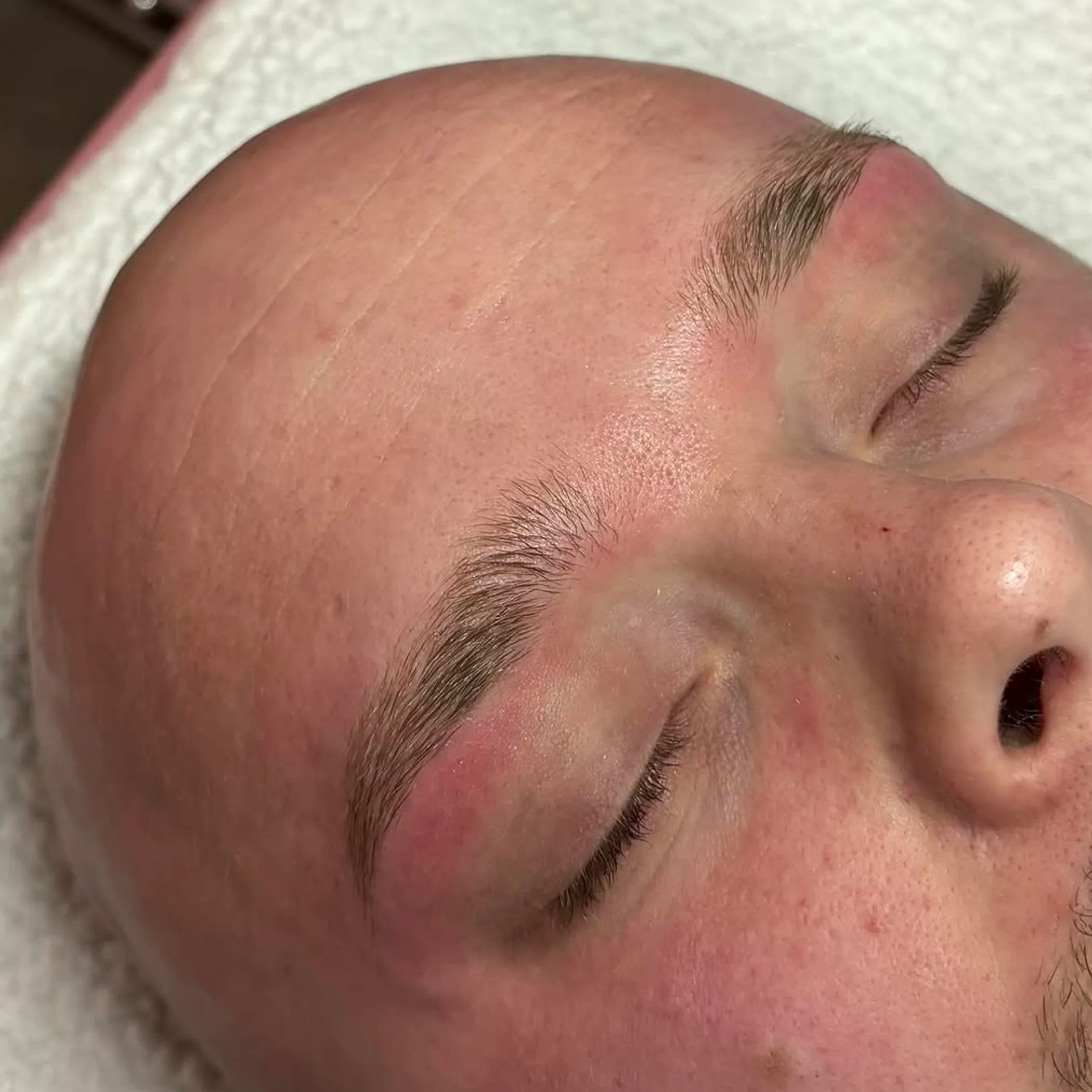 male eyebrow waxing result